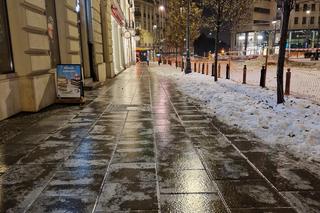 Gołoledź w Warszawie