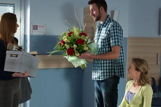 Na dobre i na złe odc. 713. Wiktoria Consalida (Katarzyna Dąbrowska), Ewa (Marta CHodorowska), Marek Feliński