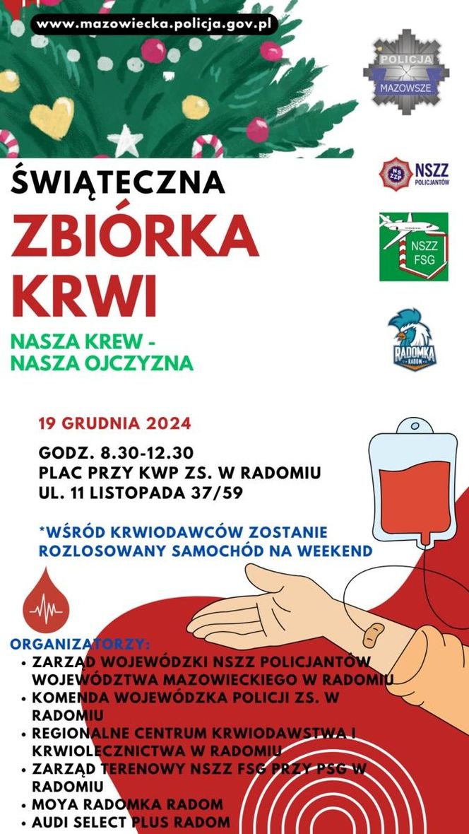 Plakat zbiórki krwi