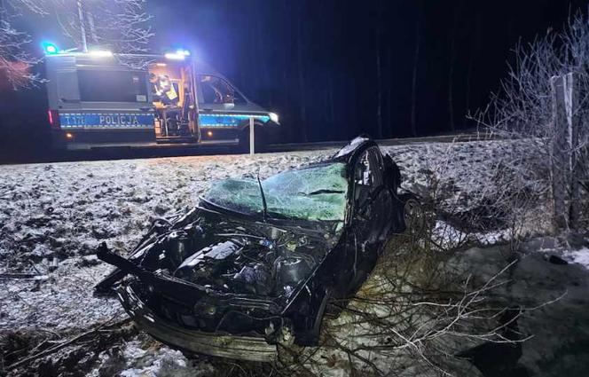 Tragiczny wypadek na trasie Butryny-Nowa Kaletka. Nie żyje 29-letni kierowca BMW [ZDJĘCIA]