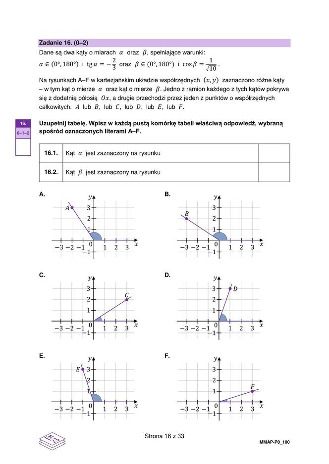 Arkusz maturalny z próbnej matematyki 2023