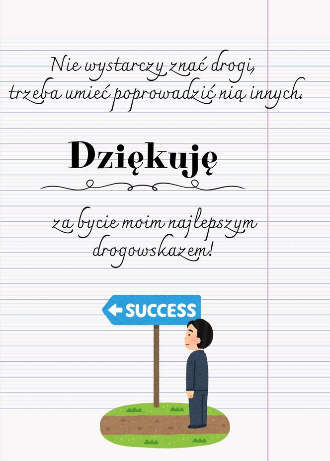 Podziękowanie dla nauczyciela do druku