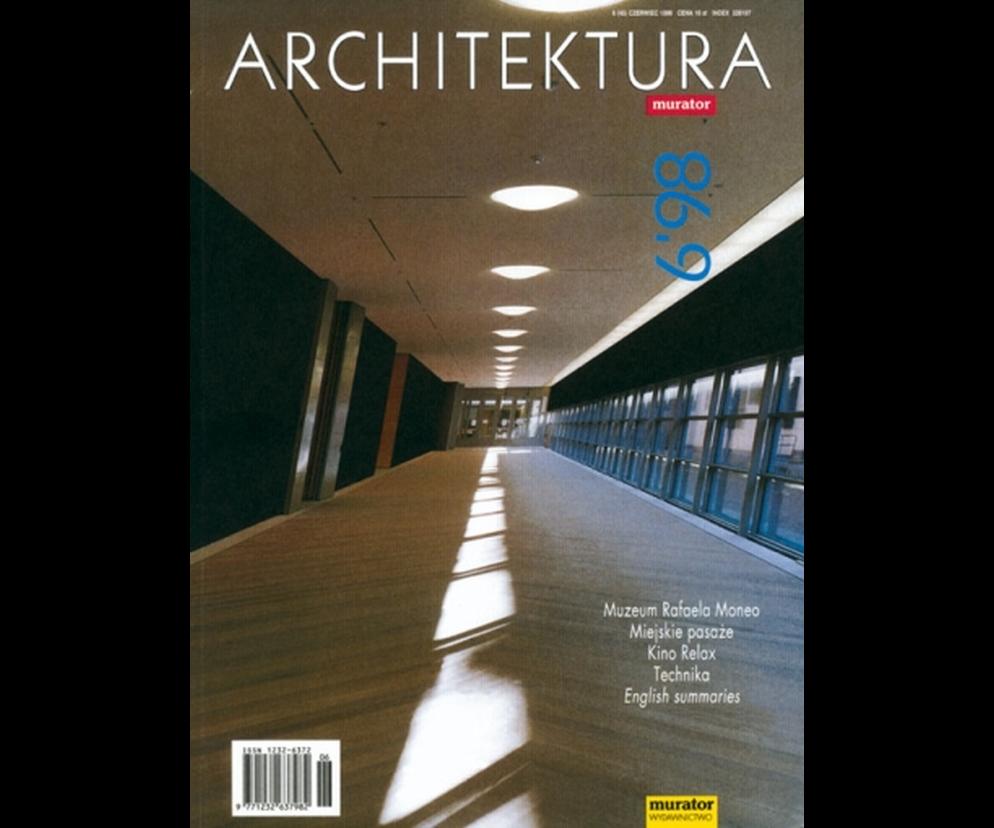 Okładka Miesięcznik Architektura 06/1998