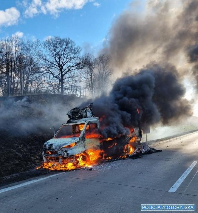 Najpierw pożar, potem wypadek. Potężny korek na autostradzie A4 