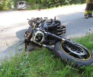 Wypadek motocyklisty w Rudce zakończył się jego śmiercią. Policja apeluje o ostrożność