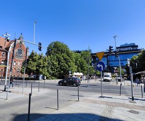 Katowice jak patelnia. Obowiązuje ruch cieniostronny. Nawet gołębie chowają się w cieniu