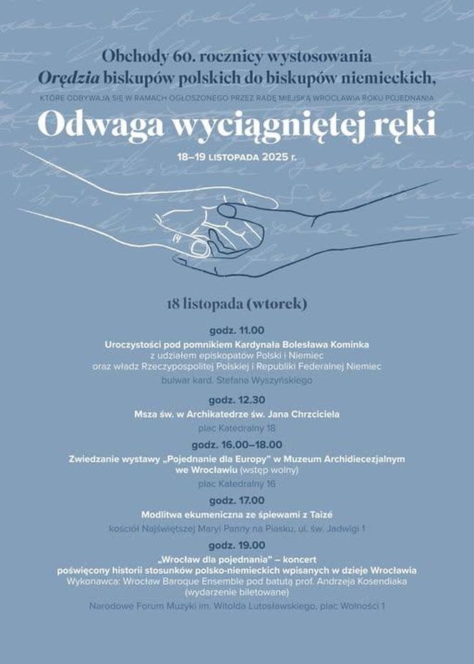 18-19 listopada centralne obchody 60. rocznicy wystosowania orędzia biskupów polskich do biskupów niemieckich 