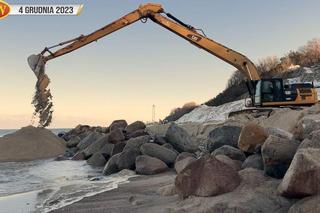 Tak wyglądały prace umocnienia klifu w Jastrzębiej Górze