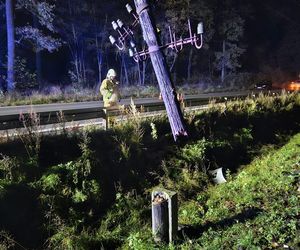 Jedna osoba w szpitalu po dachowaniu przez sarnę. Wypadek koło Garzyna