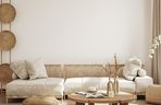 Salon w stylu japandi 