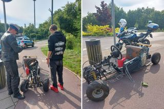 19-latek szalał na wózku sklepowym z silnikiem!