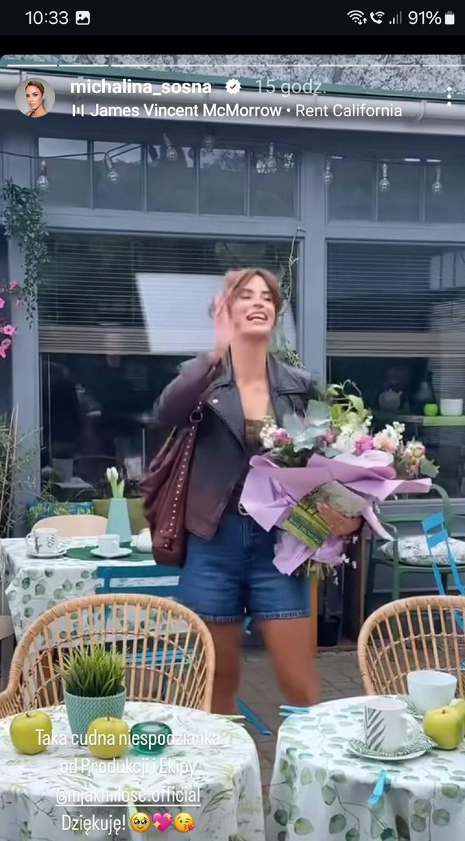 M jak miłość. Kama (Michalina Sosna) na planie