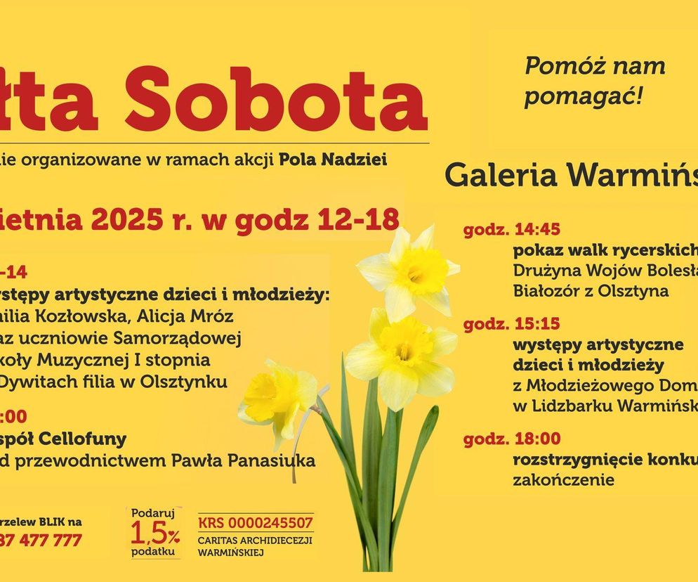 Caritas zaprasza na Żółtą Sobotę