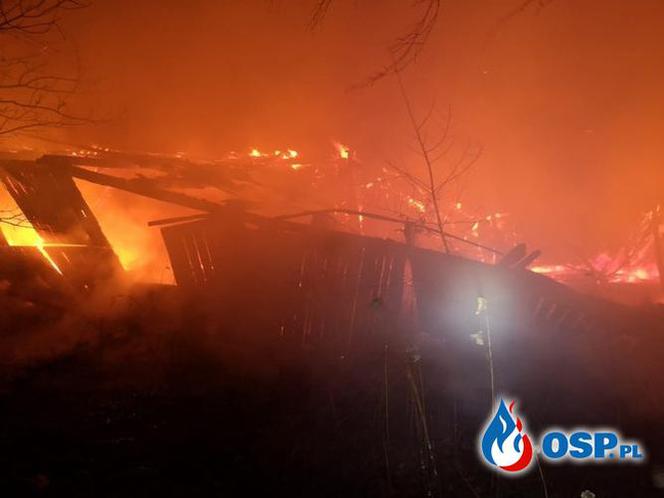Obrazy jak z HORRORU! Drewniany budynek doszczętnie spłonął 