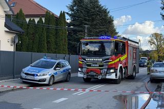 Truskaw. Auto stanęło w ogniu, kierowca się palił