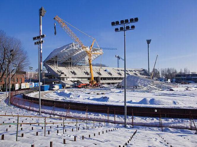 Stadion miejski w Rzeszowie - trybuny w budowie 