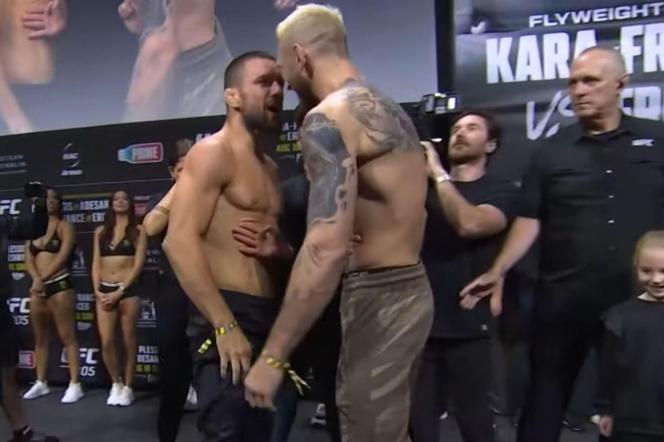 Gamrot wybuczany przed UFC 305. Ostatnie spotkanie twarzą w twarz z Hookerem [WIDEO]