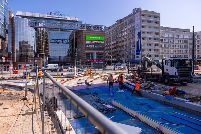 Budowa tramwaju na Rakowieckiej w Warszawie