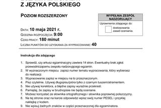Matura 2021 polski rozszerzony, odpowiedzi, arkusze CKE, pytania, zadania, język polski poziom rozszerzony [10 maja 2021]