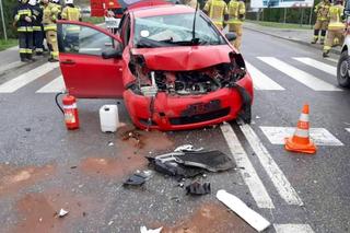 Poważny wypadek pod Brzozowem. Przez nieuwagę posłał kobietę do szpitala