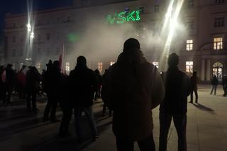 Marsz Pamięci Żołneirzy Wyklętych w Lublinie. Wcześniej odbył się laserowy pokaz