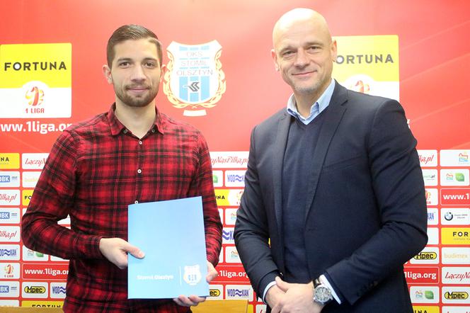 Jonatan Straus i Wojciech Kowalewski (prezes Stomilu Olsztyn)