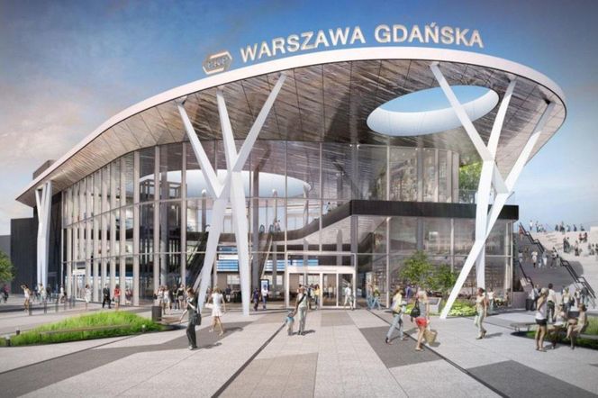 Wizualizacje nowego dworca Warszawa Gdańska, połączonego z centrum biznesowym