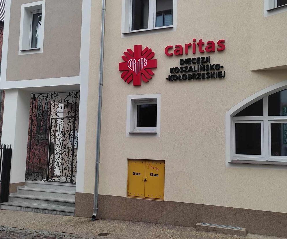 Centrala Caritas  przy ul. Domina w Koszalinie.
