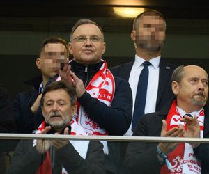 Prezydent Andrzej Duda na meczu Polska-Chorwacja