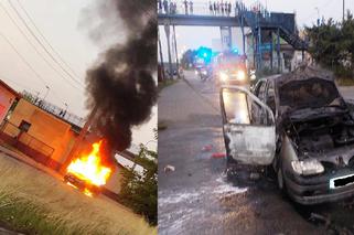Pożar samochodu osobowego w Skarżysku-Kamiennej. Ucierpiał kierowca [ZDJĘCIA] 