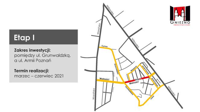 Rusza przebudowa ulicy Wolności w Gnieźnie 