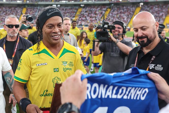 Ronaldinho na Stadionie Śląskim w meczu gwiazd Polska - Brazylia