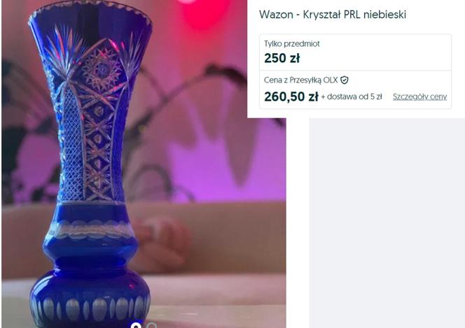 Ogłoszenie na OLX "Wazon - Kryształ PRL niebieski" wystawione przez użytkownika Mateusz