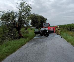 Śmiertelny wypadek pod Pleszewem. W aucie 40-latki wybuchł pożar [ZDJĘCIA]