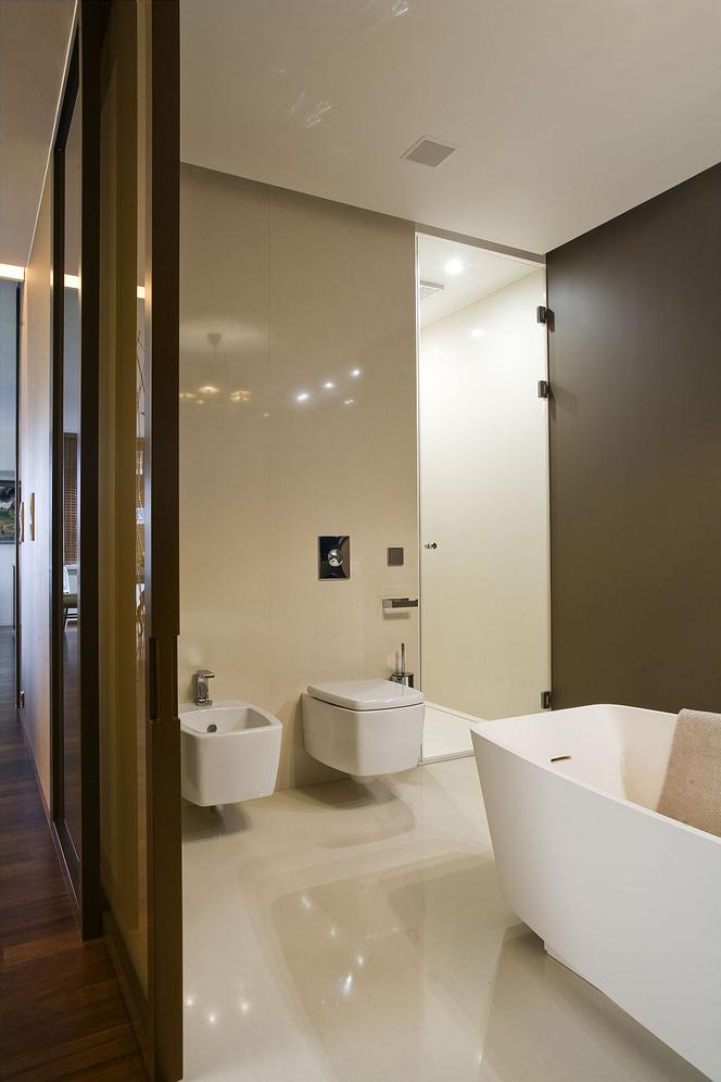 Kremowa łazienka w stylu nowoczesnym
