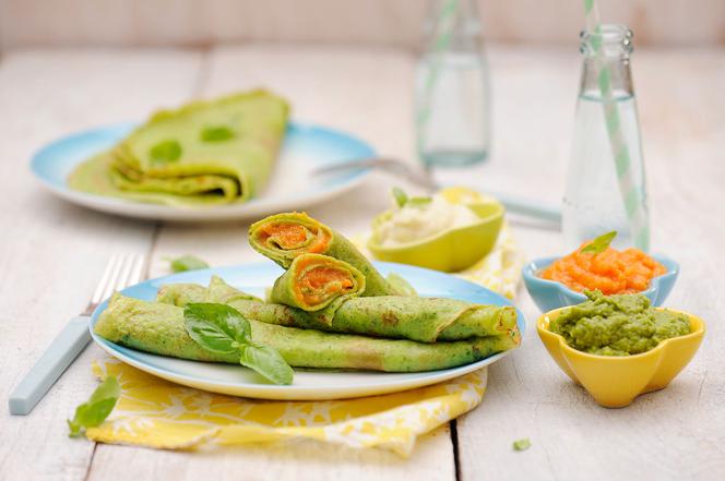 Zielone naleśniki z purée z warzyw: przepis na obiad dla całej rodziny