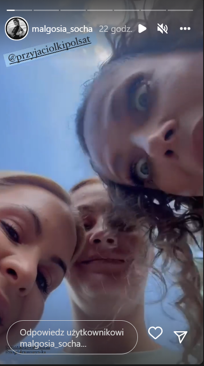 Przyjaciółki po wakacjach 2022. Inga (Małgorzata Socha), Anka (Magdalena Stużyńska), Patrycja (Joanna Liszowska) na planie 20 sezonu