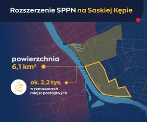 Rozszerzenie SPPN na Saskiej Kępie. Mapa