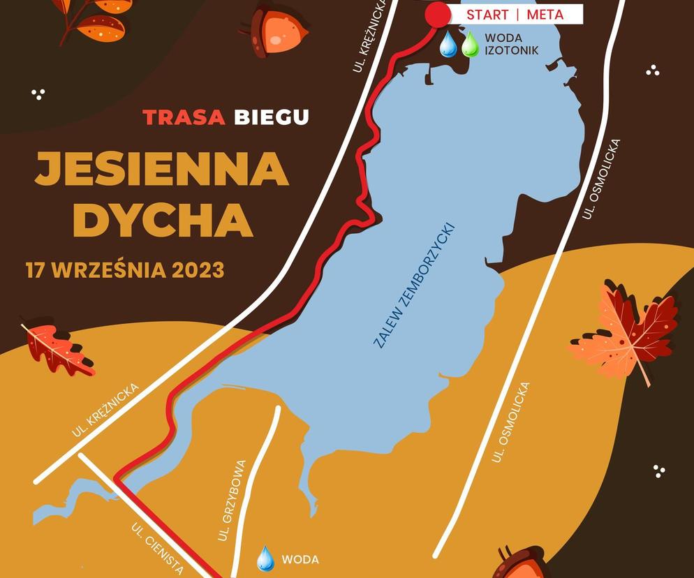 Trasa biegu Jesienna Dycha 17 września 2023 r.