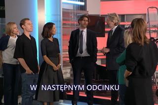 Na Wspólnej odc. 3744: Marta (Joanna Jabłczyńska), Barański (Arkadiusz Głogowski), Roma Lenarska (Julia Kamińska), Brycki (Piotr Duda), Tomek Gęba (Paweł Dobek)