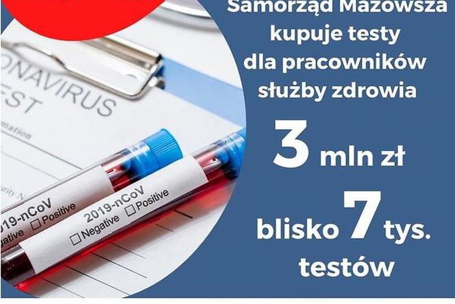 KORONAWIRUS: Zarząd województwa kupuje testy dla personelu medycznego