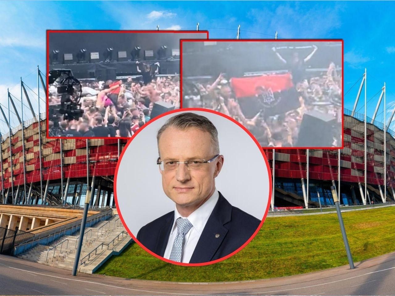 Banderowska flaga na koncercie w Warszawie. Magierowski wściekły!