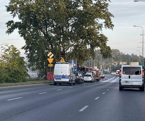 Potworny wypadek w Płocku. Wypadli z drogi, uderzyli w drzewo. Dwoje ludzi spłonęło w samochodzie	