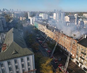 Warszawa. Pożar opuszczonej kamienicy przy Wileńskej 11