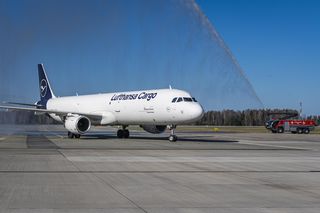 Samolot Lufthansy cargo na lotnisku Katowice Airport