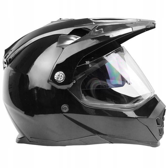 Kask Cross Enduro WL-901 Black Połysk L z Blendą i Odblaskiem