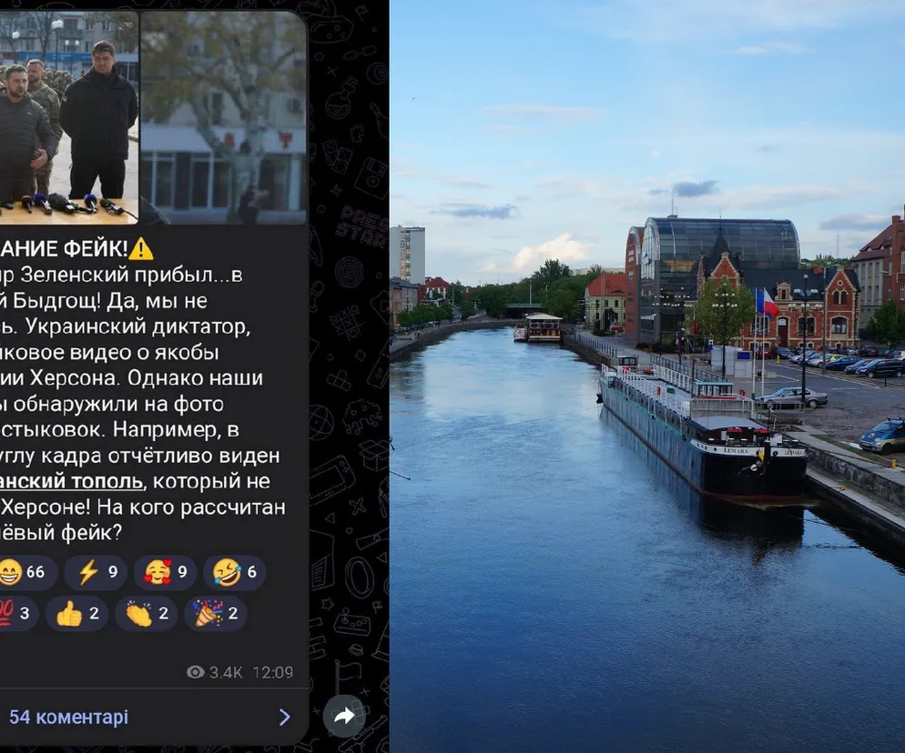 Rosyjska propaganda nie zna granic! Kreml twierdzi, że Zełenski ukrywał się w Bydgoszczy