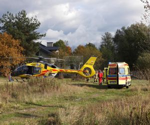 Truskaw. Auto stanęło w ogniu, kierowca się palił