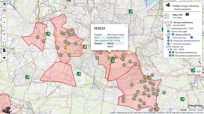 Powstała mapa wstrząsów górniczych. Już wiadomo, gdzie do tąpnięć dochodzi najczęściej [MAPA]