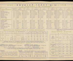 Linia Południowo-Amerykańska : rozkład jazdy nr 14 - 1939 r. do Brazylii, Urugwaju, Argentyny - m/s Sobieski, m/s Chrobry 